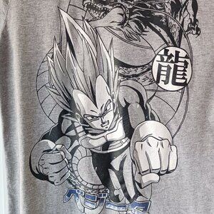 Unisex Dragon Ball Z T Shirt Gray Short Sleeve Graphic Tee Size M Animation